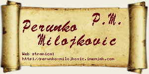 Perunko Milojković vizit kartica